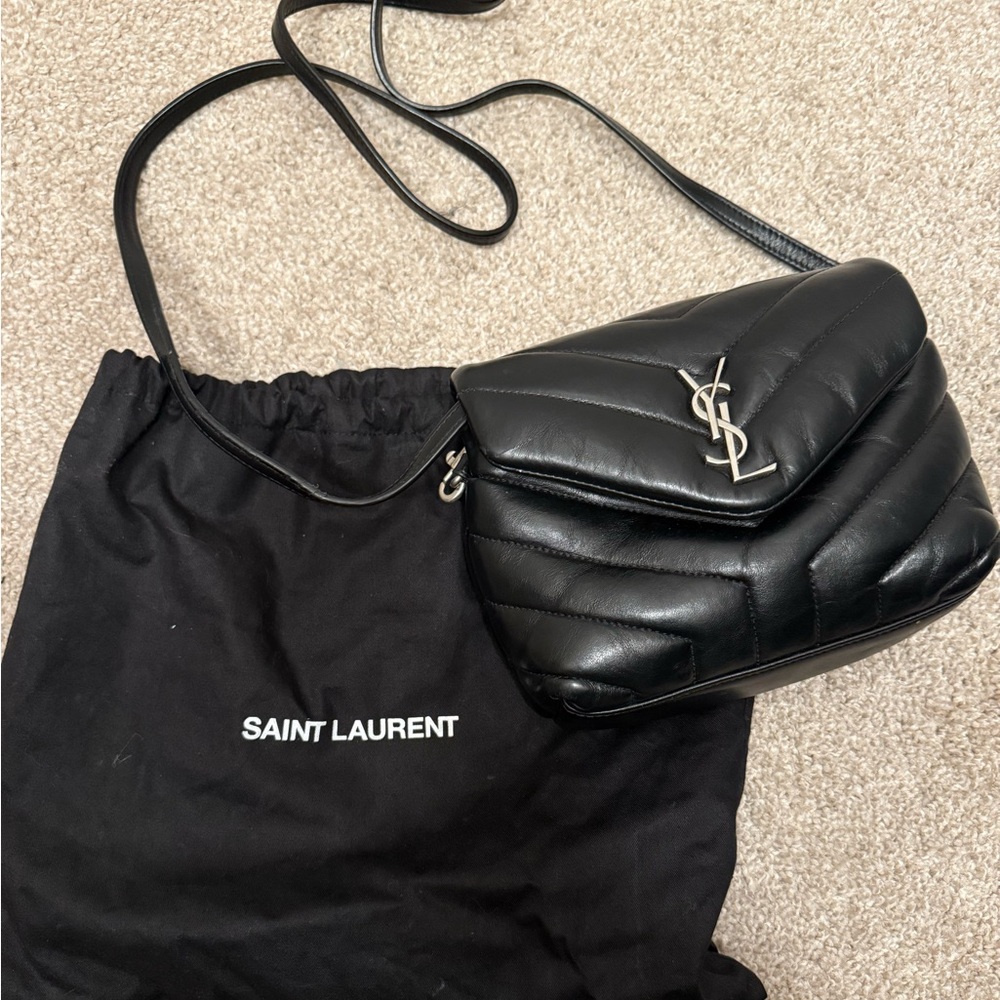 YSL Mini Loulou Matelassé Leather Crossbody Bag worn twice